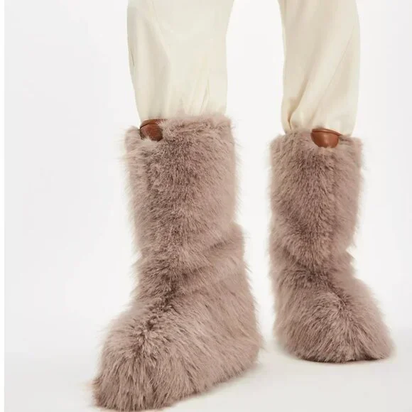 Free People Wild Thing Faux Fur Mid Boots Size 8 - Picture 9 of 16